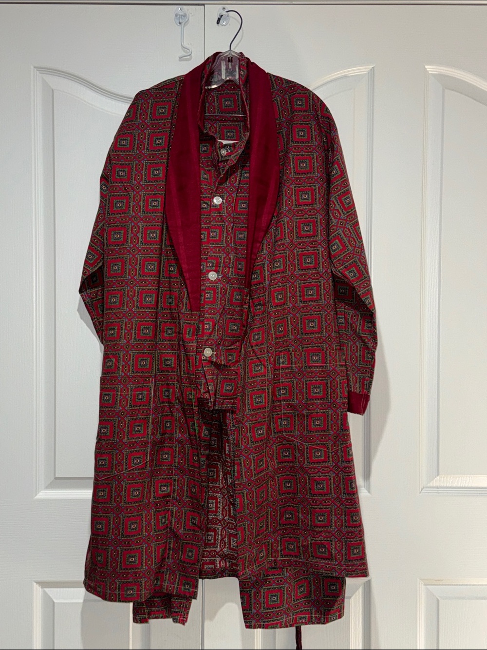 RARE 60-70s LORD JEFF - matching pyjama robe pant loungewear 3pc set excellent !